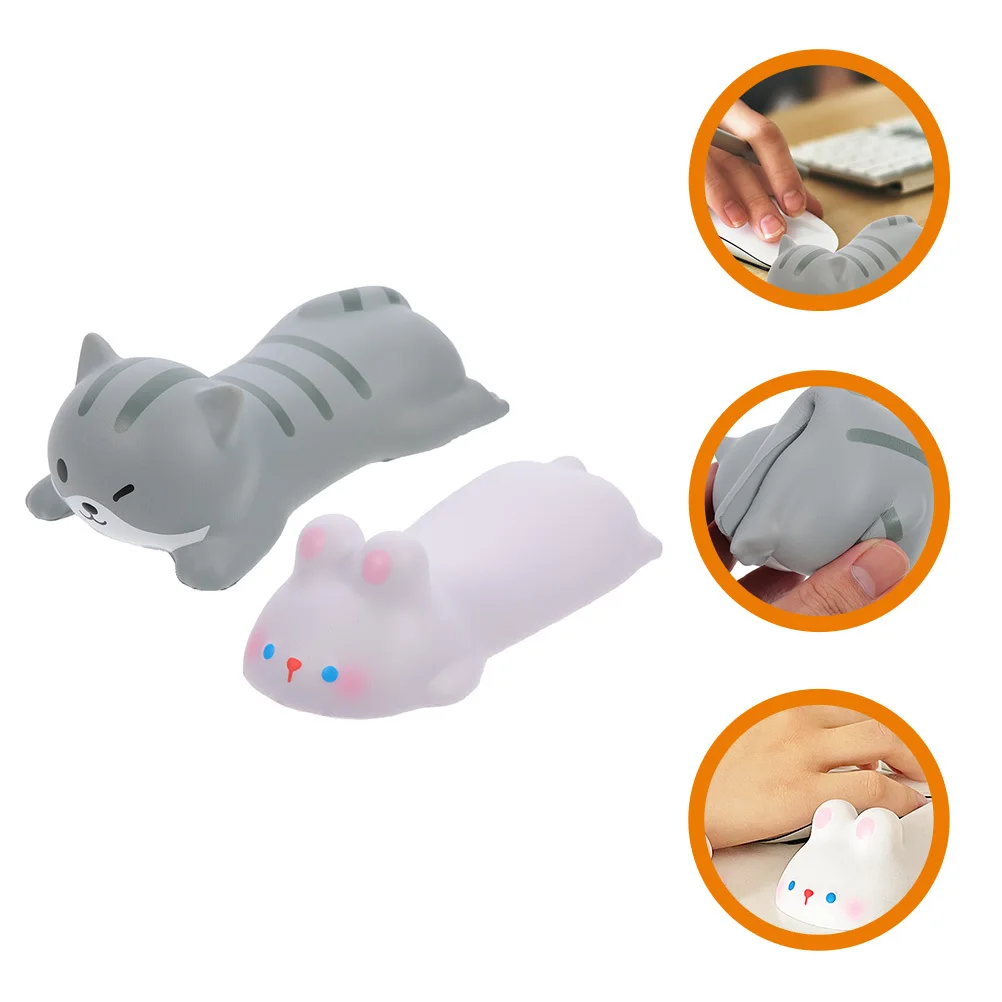 2 pezzi di tappetino per mouse animale cartone animato poggiapolsi supporto leggero e traspirante per giochi per computer tappetino per mouse moderno accessorio per ufficio