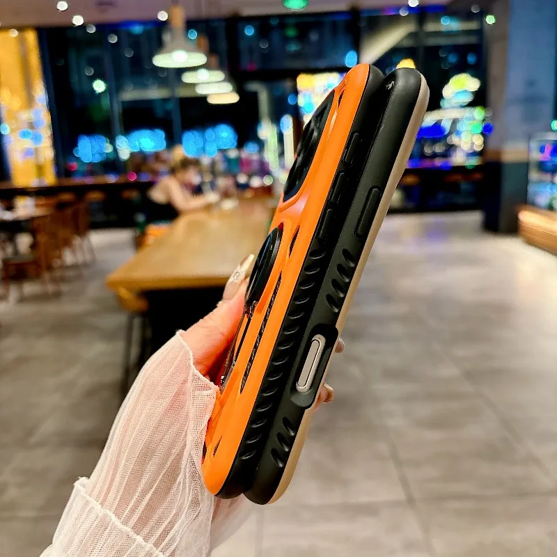 مدرعة فاخرة 360 ° حافظة حماية 2 في 1 بحلقة معدنية دوارة، مناسبة لهاتف آيفون 11 12 13 14 15 16 17 Air Pro Max plus #4