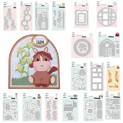 Circle Tractor Scarecrow Tag Sweater Winter Metal Cutting Dies Silicone Stamps Scrapbooking Stencil Photo Album Card DIY Paper