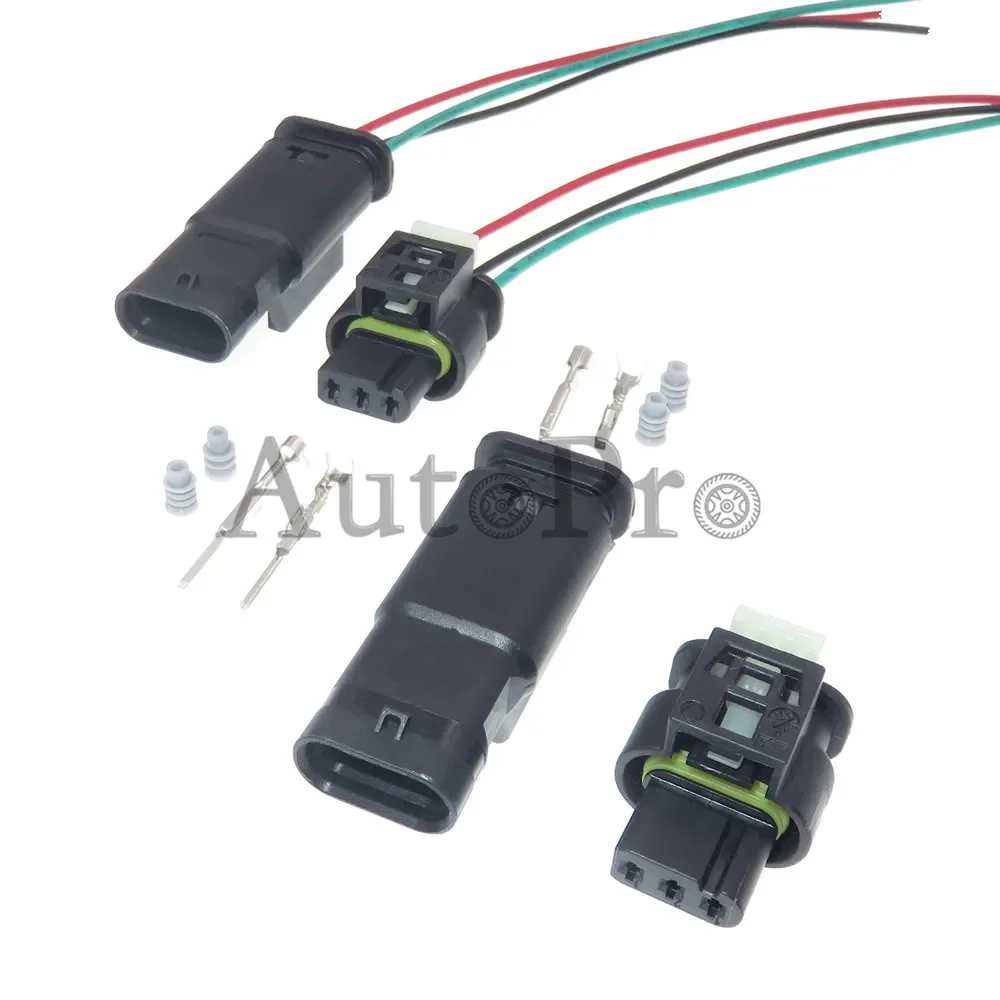 1 Set 3 Hole 805-121-521 7615490-03 Car Waterproof Automotive Reversing Radar Connector AC Assembly A0225452426 For VW Audi