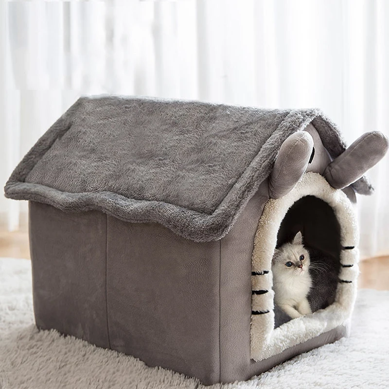Indoor Warm Dog House Soft Pet Bed Tent House Dog Kennel Cat Bed with Removable Cushion Suitable for Small Medium Large Pets Ind image 6