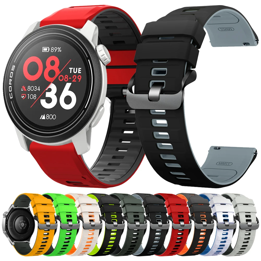 22 مللي متر الرياضة سيليكون حزام ل كوروس بيس 3/APEX 2 برو/APEX 46 مللي متر معصمه سوار كوريا ل SUUNTO سباق الجري/S العصابات العمودية