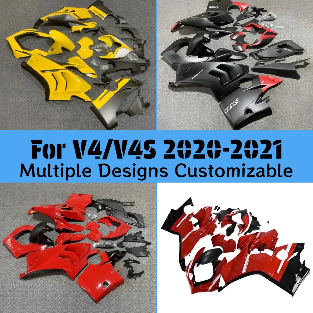 

Комплект обтекателей V4 2020-2021, литье под давлением, полный обвес из АБС-пластика для DUCATI V4S 20-21