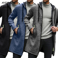 Autumn Men's Zipper Hoodies Long Sleeve Sweatshirts for Men Outdoor Warm Hooded Streetwear Mens Oversize Winter Top Jacket Coat