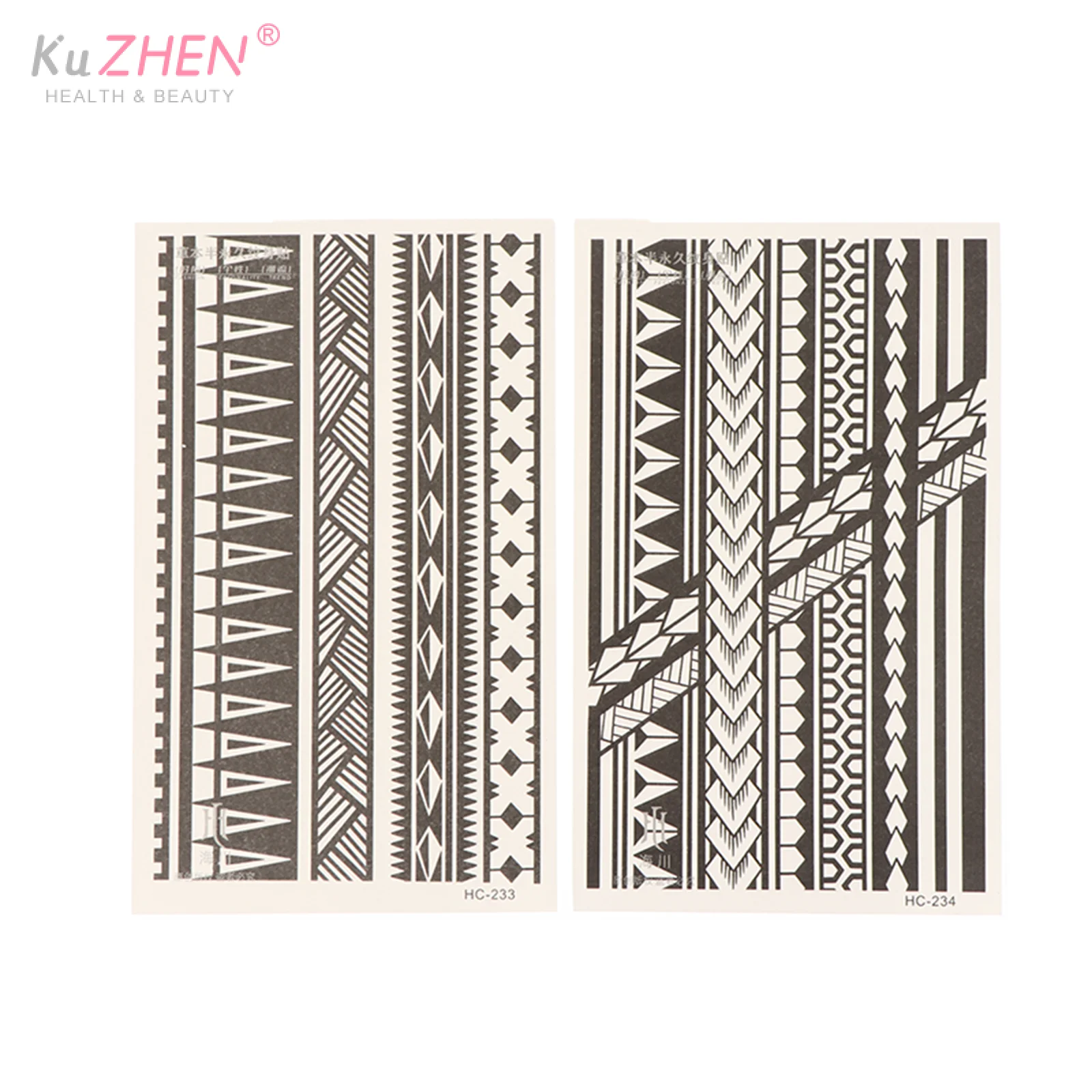 1 قطعة سوار نمط هندسي مقاوم للماء الذراع الفرقة الوشم المؤقت ، دائم 1-2 أسابيع ، الوشم وهمية واقعية شبه دائمة #3