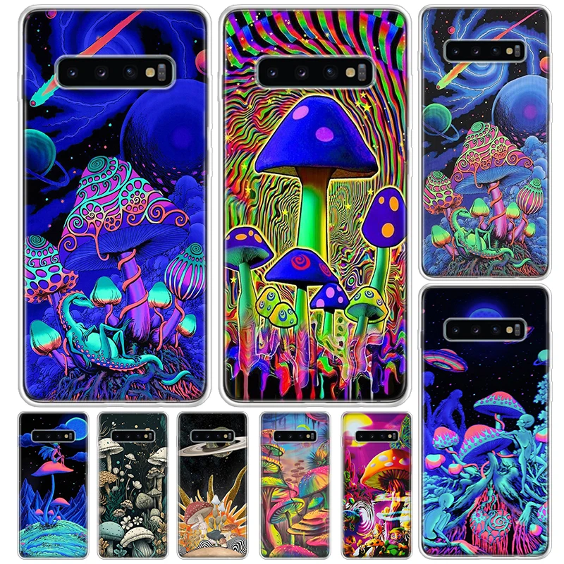 Weird Mushroom Psychedelic Cover For Samsung Galaxy S23 S22 S24 Ultra S21 Plus S20 FE Phone Case S10 + S10E S9 S8 Print Coque