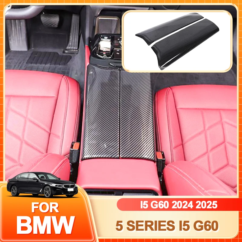

Glasses Holder Hot ABS Carbon Car Central Control Armrest Storage Box Panel Cover Trim For BMW 5 Series i5 G60 2024 2025 Auto