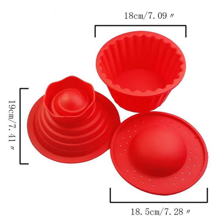 High Quality Silicone Giant Cupcake Mold,3 PCS Big Top Cupcake Silicone Mould,Heat Resistant Bake tools Baking Maker K950