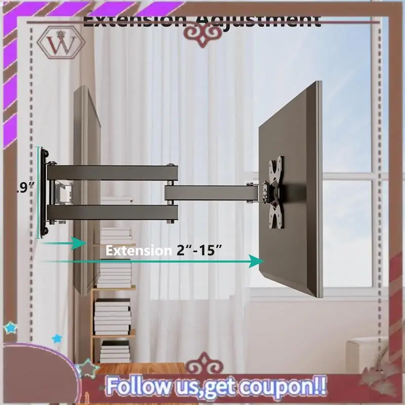 ABBG-TV جدار جبل توضيح شاشات كريستال بلورية الحركة الكاملة 15 بوصة تمديد الذراع إمالة قطب لمعظم 13 إلى 32 بوصة تلفاز LED دائم