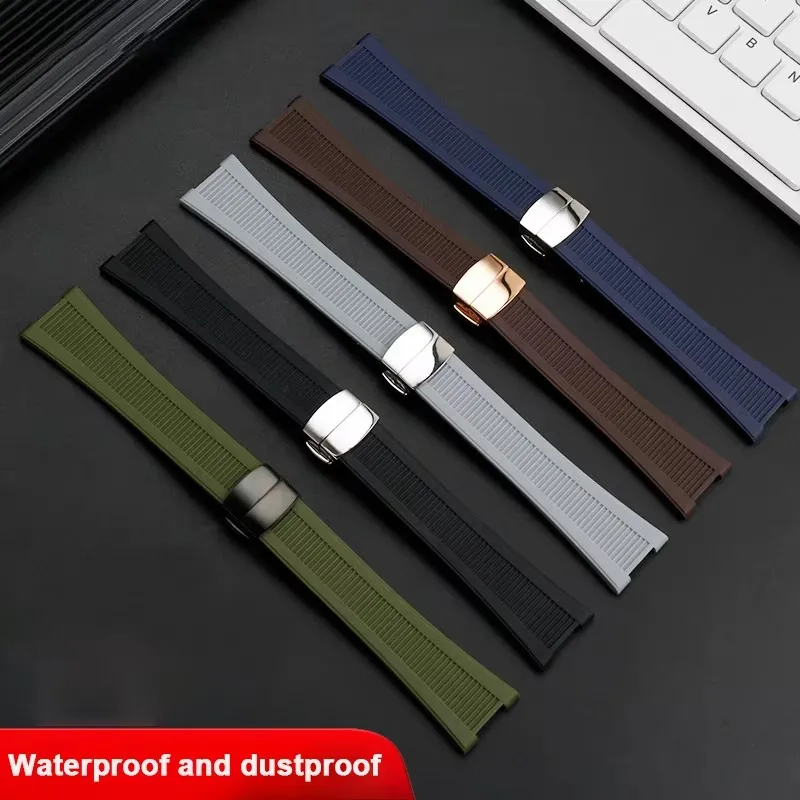 25*13mm Notch Waterproof silicone strap For Patek Philippe Nautilus 5711 5726 5712g Series Rubber Watchband Bracelet