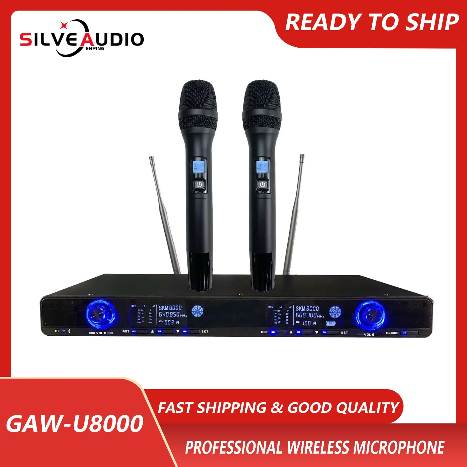 GAW-U8000 wireless microphone one to two U-band anti-howling professional stage performance wedding host microphone