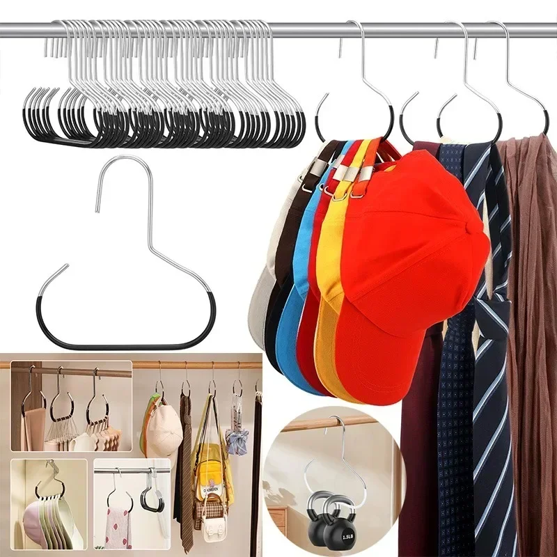 1/2/5pcs Non-slip Hat Storage Hook Durable Clothes Hanger Circle Ring Hat Hanger Non-marking Scarf Towel Tie Hanging Rack