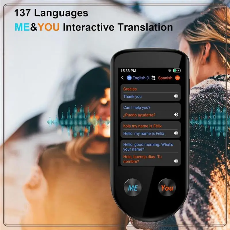 مترجم لغة موثوق، مترجم لغة ثنائي الاتجاه مع صوت/غير متصل/صورة 137 لغة مترجم AI لشركات السفر