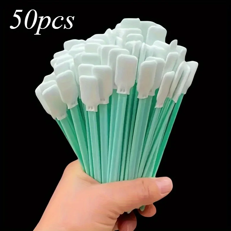 50 Precision Cleaning Brushes/Swabs, Gap-Clean Swab Set with Single-Sided Double-Layered Cloth Tips for Printers, Cameras & Craf