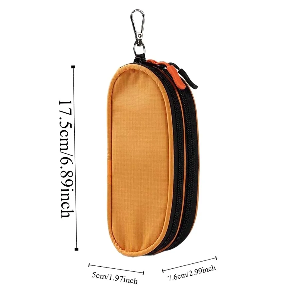 Organizador de óculos de dupla camada portátil pano grande capacidade saco de armazenamento de óculos anti-perdido com chaveiro