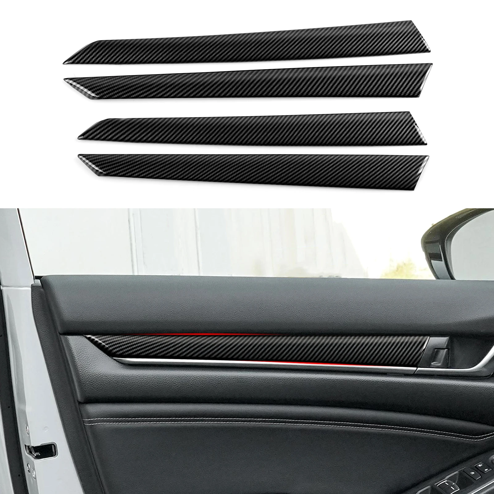 Auto-Mittelkonsole, Schalthebel, Lenkradverkleidung für Honda Accord 10. Generation 2018-2022 Zubehör. ABS-Kohlefaser-Innenausstattung. – Detail 22