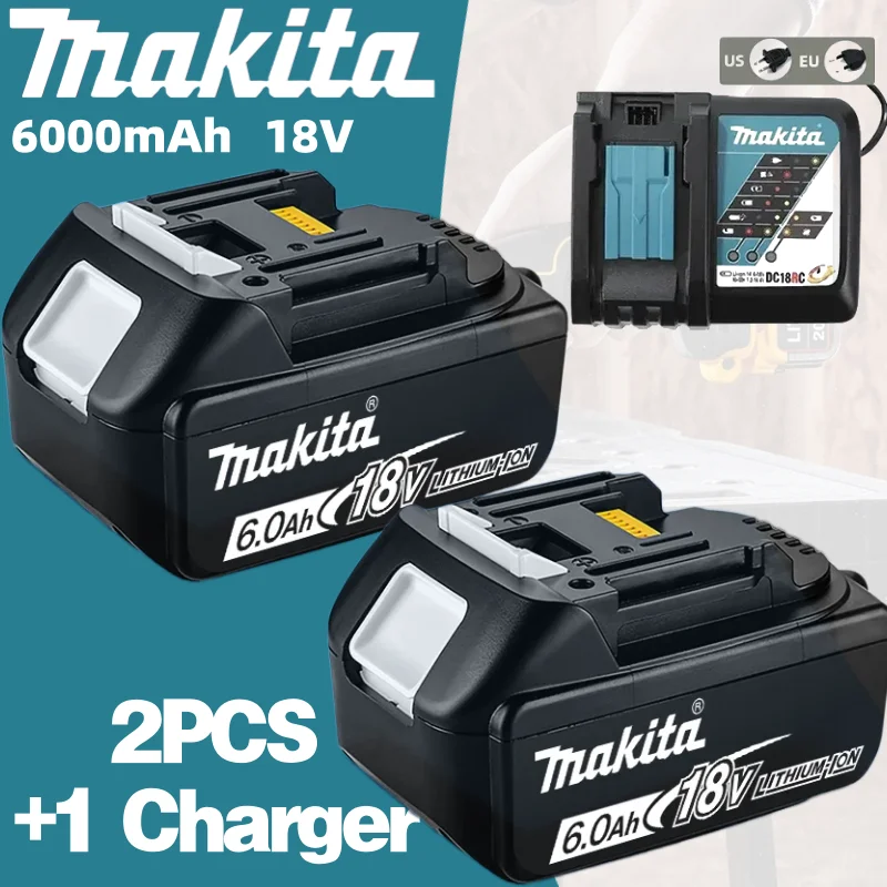

100% Original 18V Makita battery 18650 rechargeable lithium-ion battery replaceable Makita BL1850B BL1860B with 18V 3A charger
