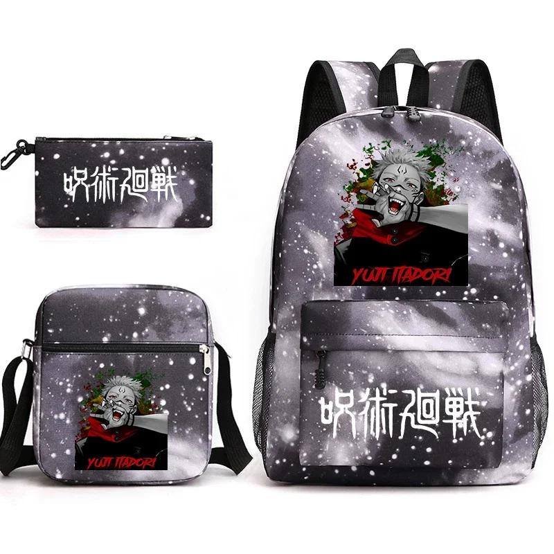 Jujutsu Kaisen anime print borsa da scuola per studenti zaino per bambini borsa a tracolla astuccio 3 pezzi set back to school gift