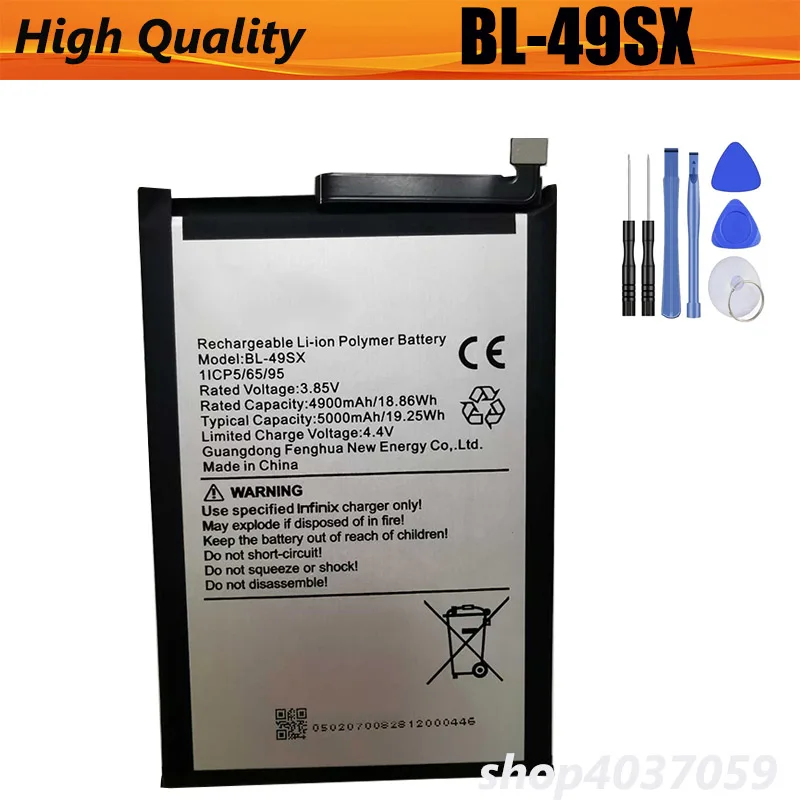 for TECNO battery 4900mAh New production date High capacity Long standby time for TECNO BL-49SX battery Bateria + Tools