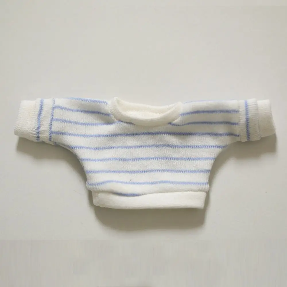 Cotton Clothes Undershirt Stripe Solid Color Clothes 15cm Fashion Style Hoodie No Attributes Clothes DIY Dress Up