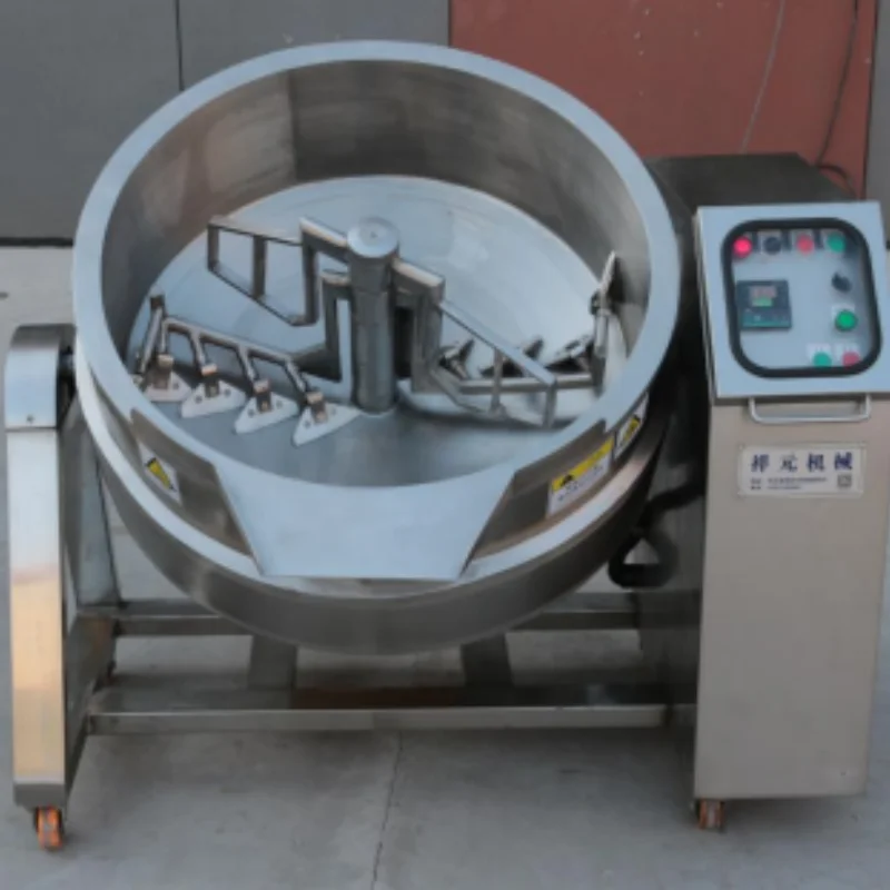 Tilt Jacket Cooking Electric Jacket Kettle with Blender Gas Electric Steam Heating Double Jacket Cooking Pot