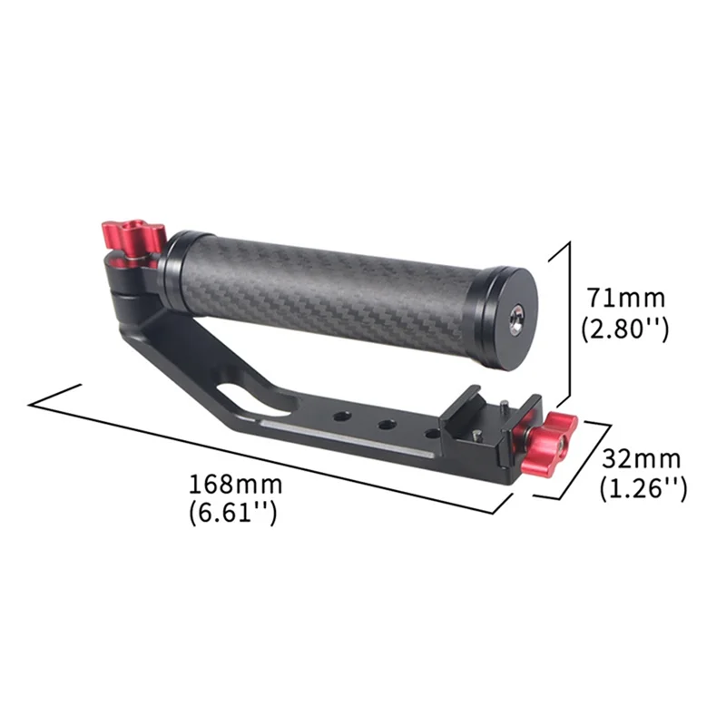 DJI RC2/RS3 짐벌 안정기 포트 핸들용 풀 카메라 그립 탄소 섬유 접이식 슬롯 사이드 핸들