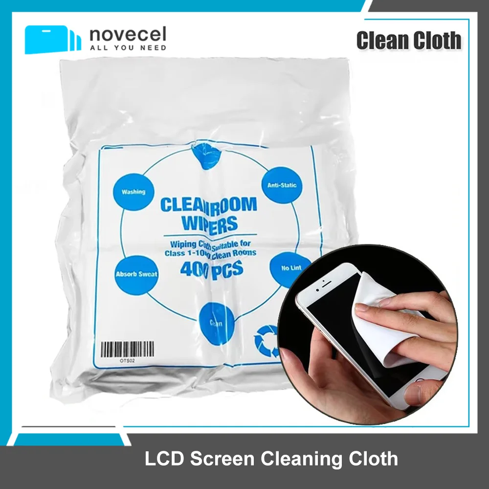 Novecel-Essuie-glace en microcarence pour écran LCD, nettoyage anti-poussière, pour réparation d'écran de téléphone portable, 10x10cm, 100 pièces/lot