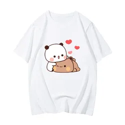 Cartoon Panda Bear Bubu and Dudu T-Shirt 100% Cotton Men/Women Tops Kawaii Printed Harajuku Ullzang Tees O-Neck Soft Tops