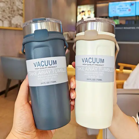 700ML 스테인레스 스틸 보온병 컵 자동차 절연 텀블러 대용량 커피 컵 야외 스포츠 물병 진공 플라스크