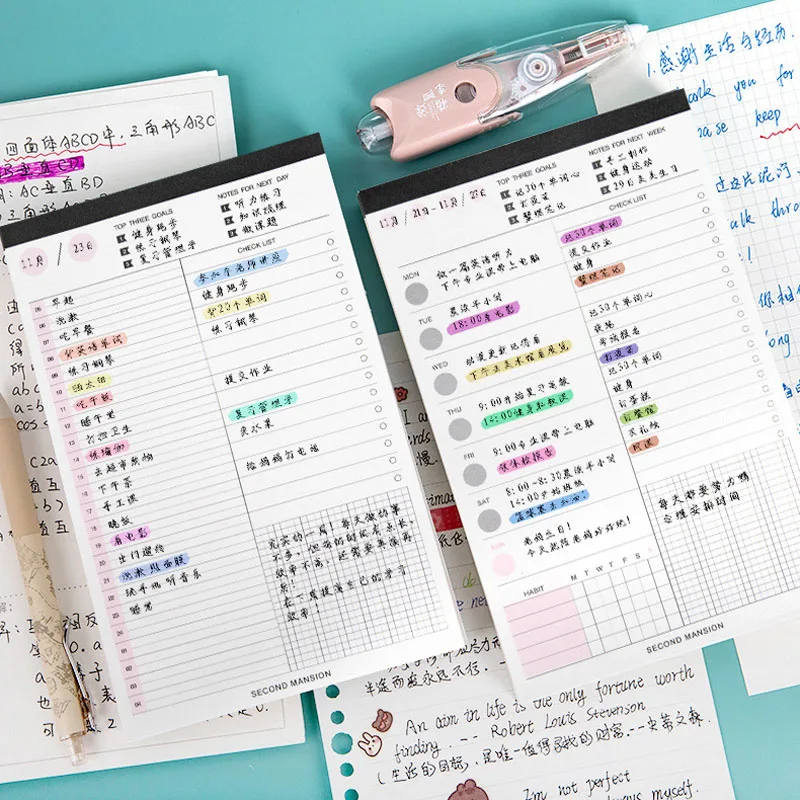 60 Sheets 2023 Weekly Planner Notepad, Tear-Off Time Block Planner, To Do List Planner Pad Simple Schedule Planner