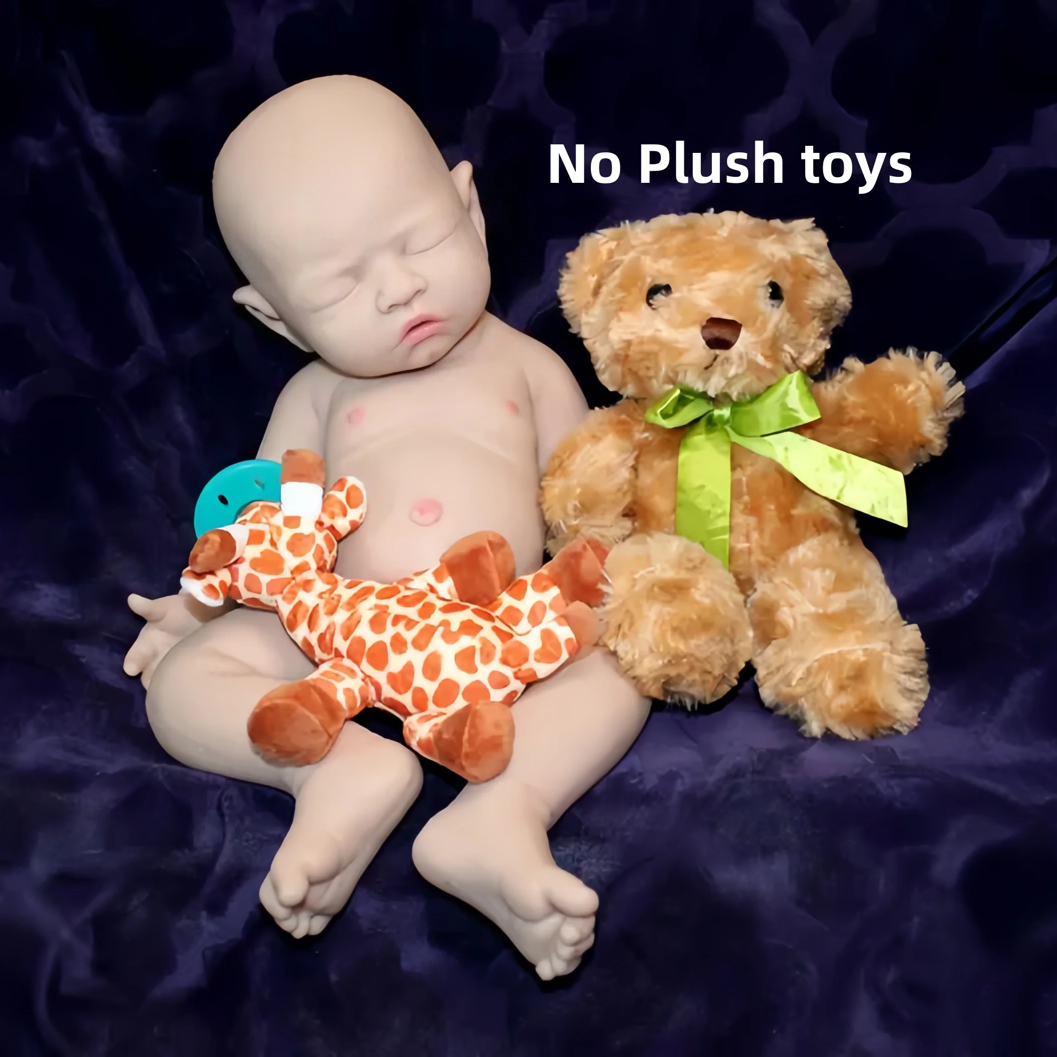 نابض بالحياة 42 سنتيمتر يمكن فتح الفم سيليكون فتاة دمية مع أصلع رسمت بالفعل تولد من جديد بيبي دمية للأطفال والكبار هدية عيد الميلاد