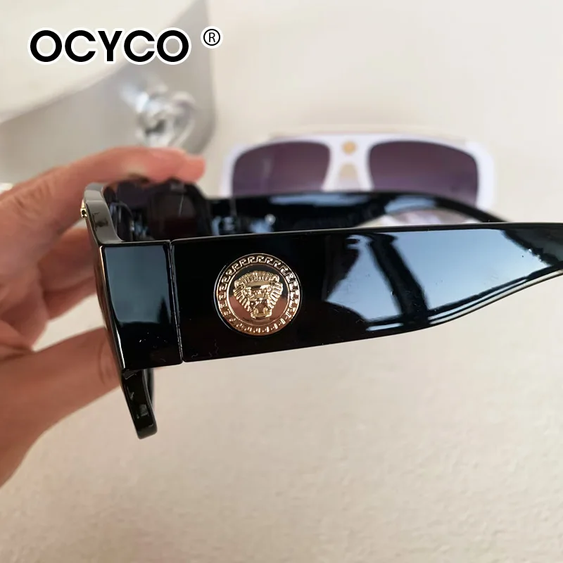 Neue trendige Herren-Sonnenbrille mit großem Rahmen, Retro-Sonnenbrille mit dickem Rahmen, UV400, trendige High Sense Catwalk-Brille für Damen – Detail 7