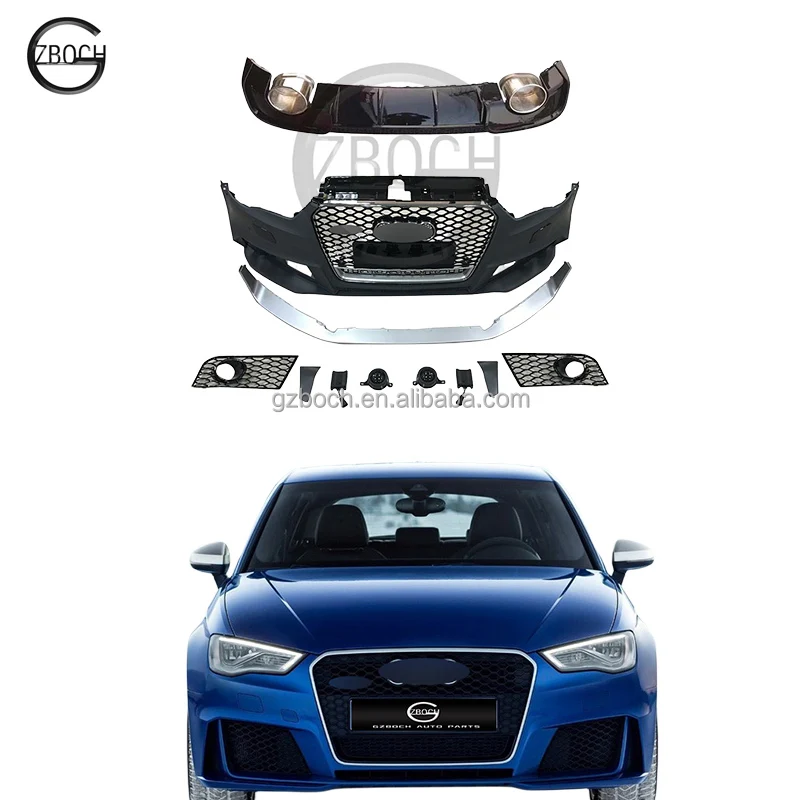 

FRONT BUMPER 2013-2016 for Audis A3 old to new RS3 BODYKIT front bumper front lip rear lip