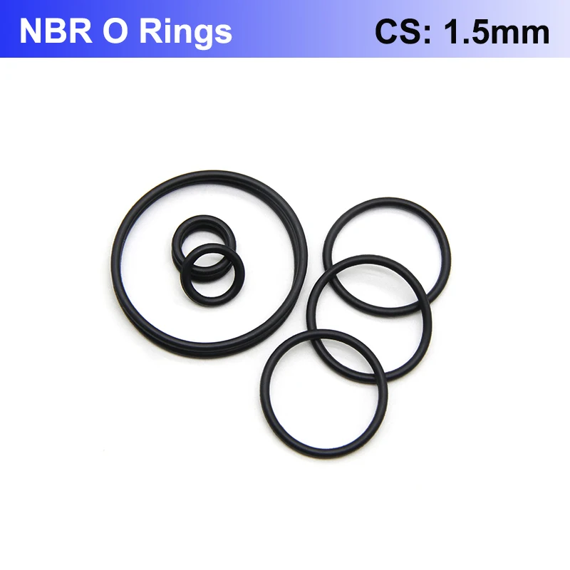 

50/100Pcs Black NBR O Ring CS 1.5mm OD 4.5~ 90mm Nitrile Rubber Round O Type Corrosion Oil Resist Sealing Washer Gasket