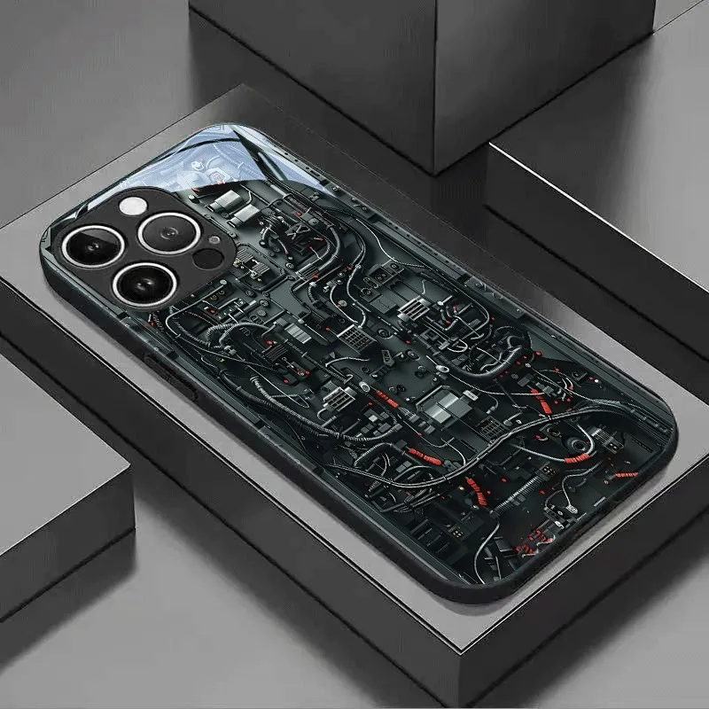 ¿Por qué comprar una funda de cristal templado mecánica con circuito creativo para tu iPhone? Descubre la mejor opción en AliExpress