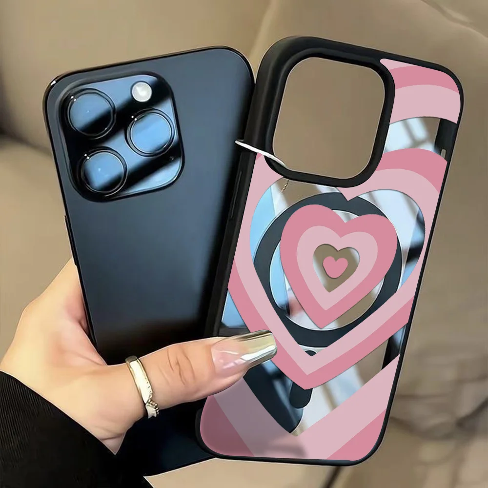 الوردي الحب القلب ل Magsafe جراب هاتف آيفون 16 آيفون 17 13 15 11 12 14 برو ماكس ماتي واضح الاكريليك غطاء مقاوم للصدمات #5