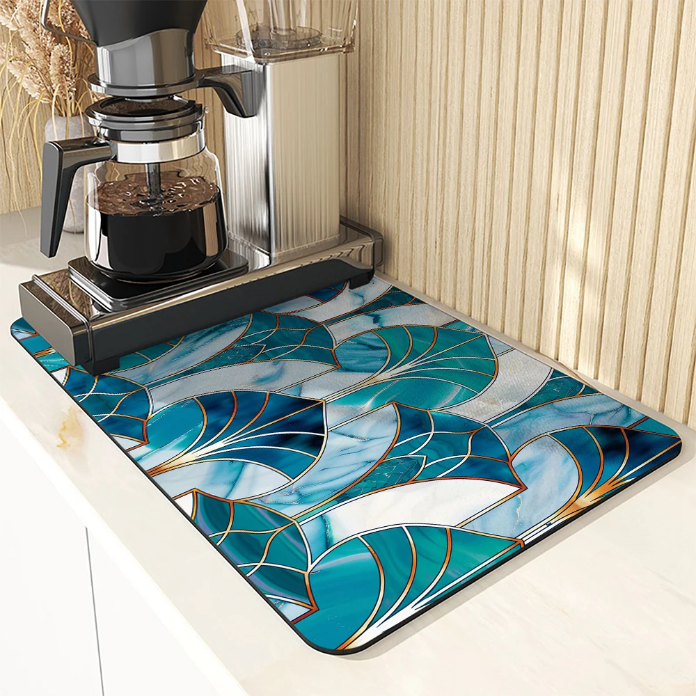 Kitchen Drying Mat Arched Door Dry Coffee Mat Absorbent  Placemat Anti Slip Table Cup Drying Mats Table Decoration Accessories