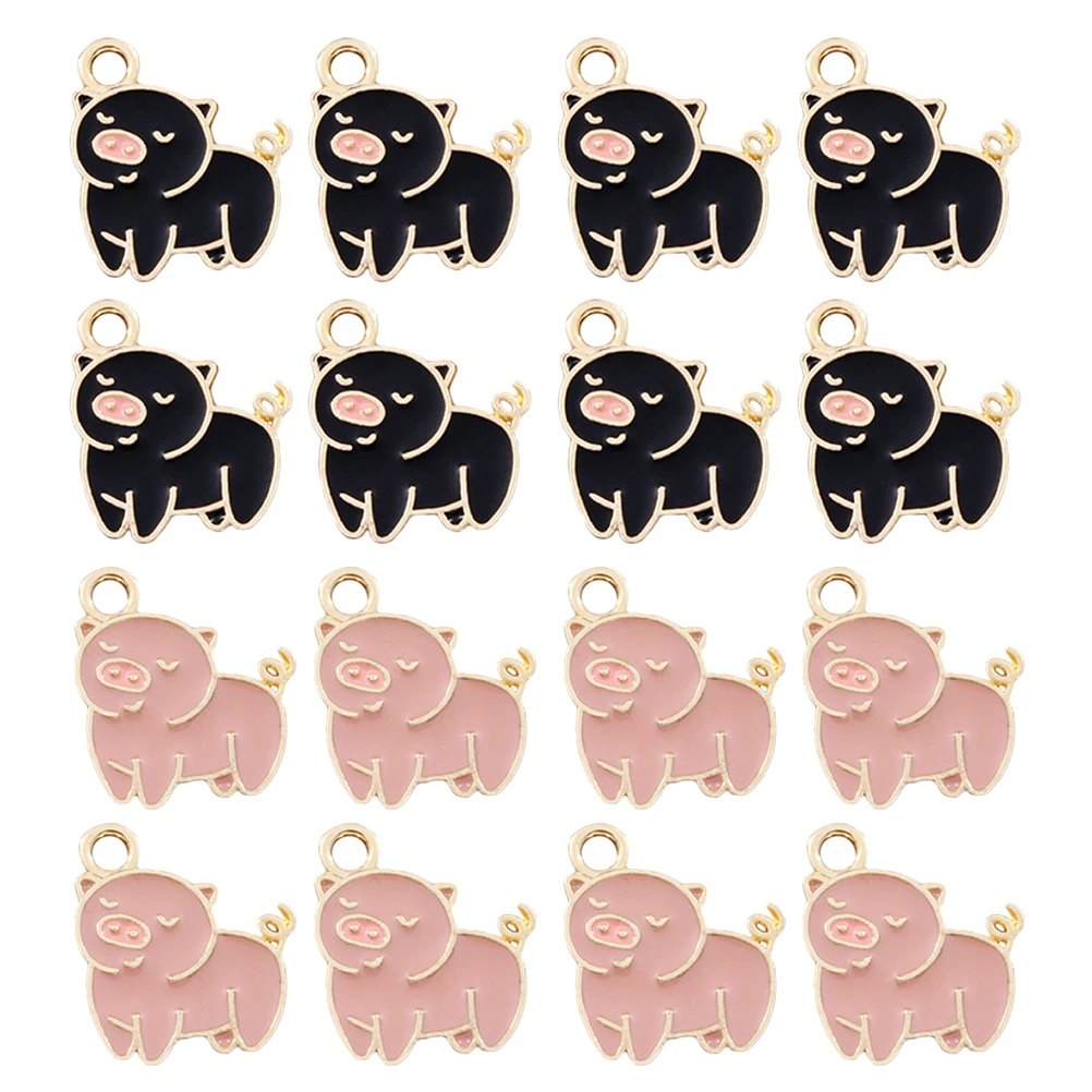 

20Pcs Alloy Pig Pendant Charms Exquisite Zinc Craft DIY Jewelry Decorative Accessories for Bracelet Necklace Anklet