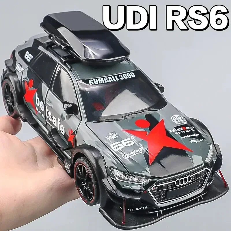 RS6-coche de carreras de aleación fundida a presión 1:24, elegante artículo de colección, regalo perfecto para novio, regalo coleccionable para niños