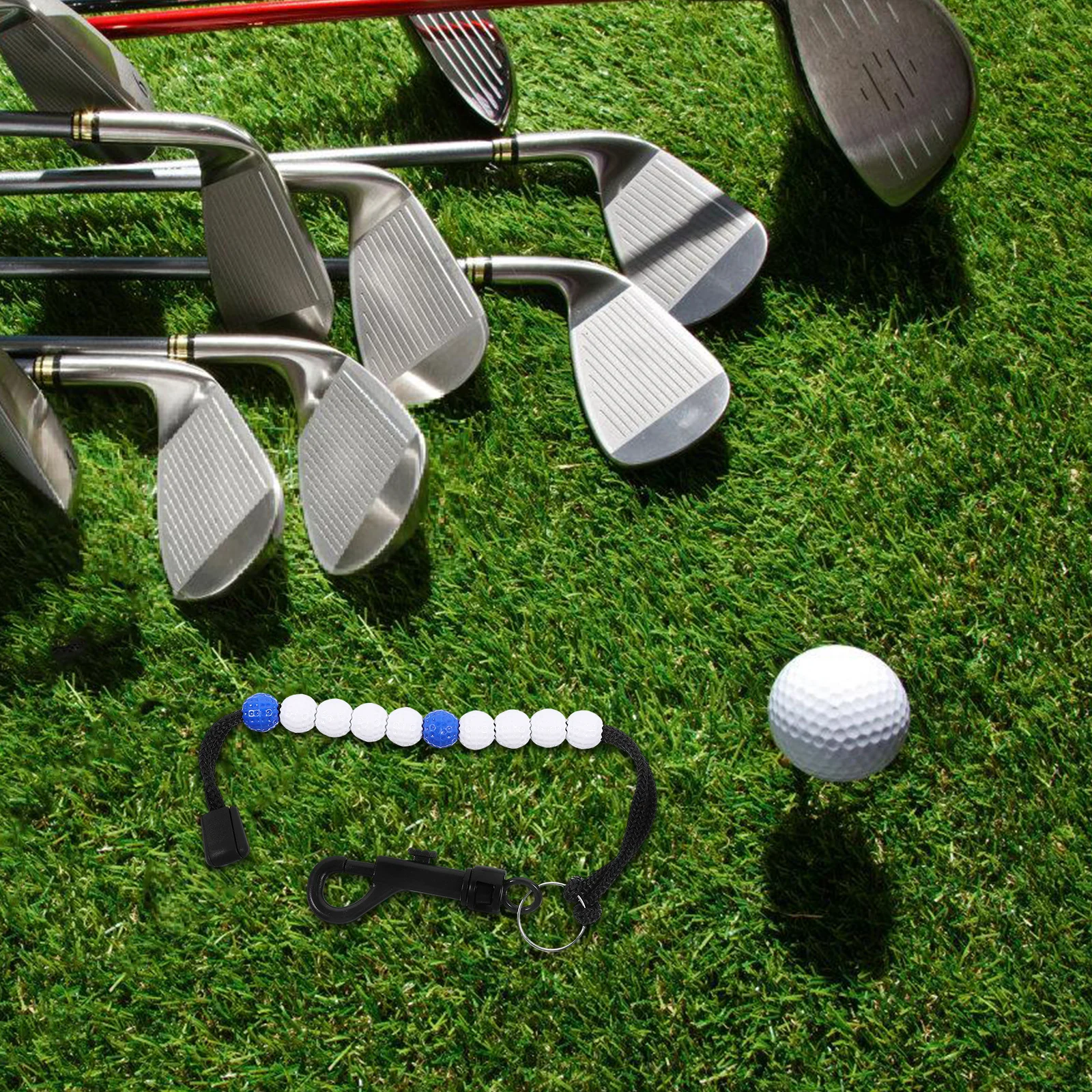 

2pcs Golf Stroke Counter Golfing Scoring Tool Outdoor Bead Counter Chain Portable Golfing Training Accessory Durable Abs Nylon