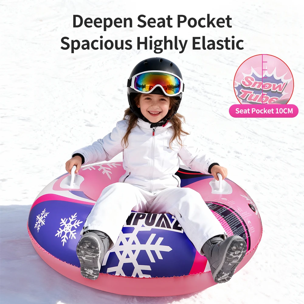 Kenpuaz الأزرق والأحمر نفخ السلامة غير عرضة الكراك أنبوب الثلج الدائري الشتاء مقاوم للماء رشاقته PVC مقبض بلاستيكي ثابت #5