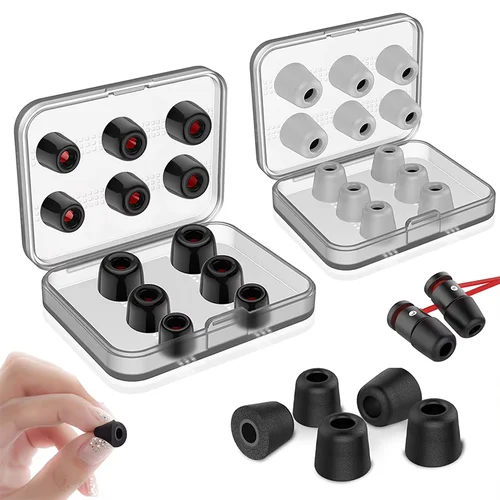 Nuevas y cómodas almohadillas para los oídos de espuma viscoelástica con aislamiento de ruido, orejeras de silicona para auriculares KZ, accesorios