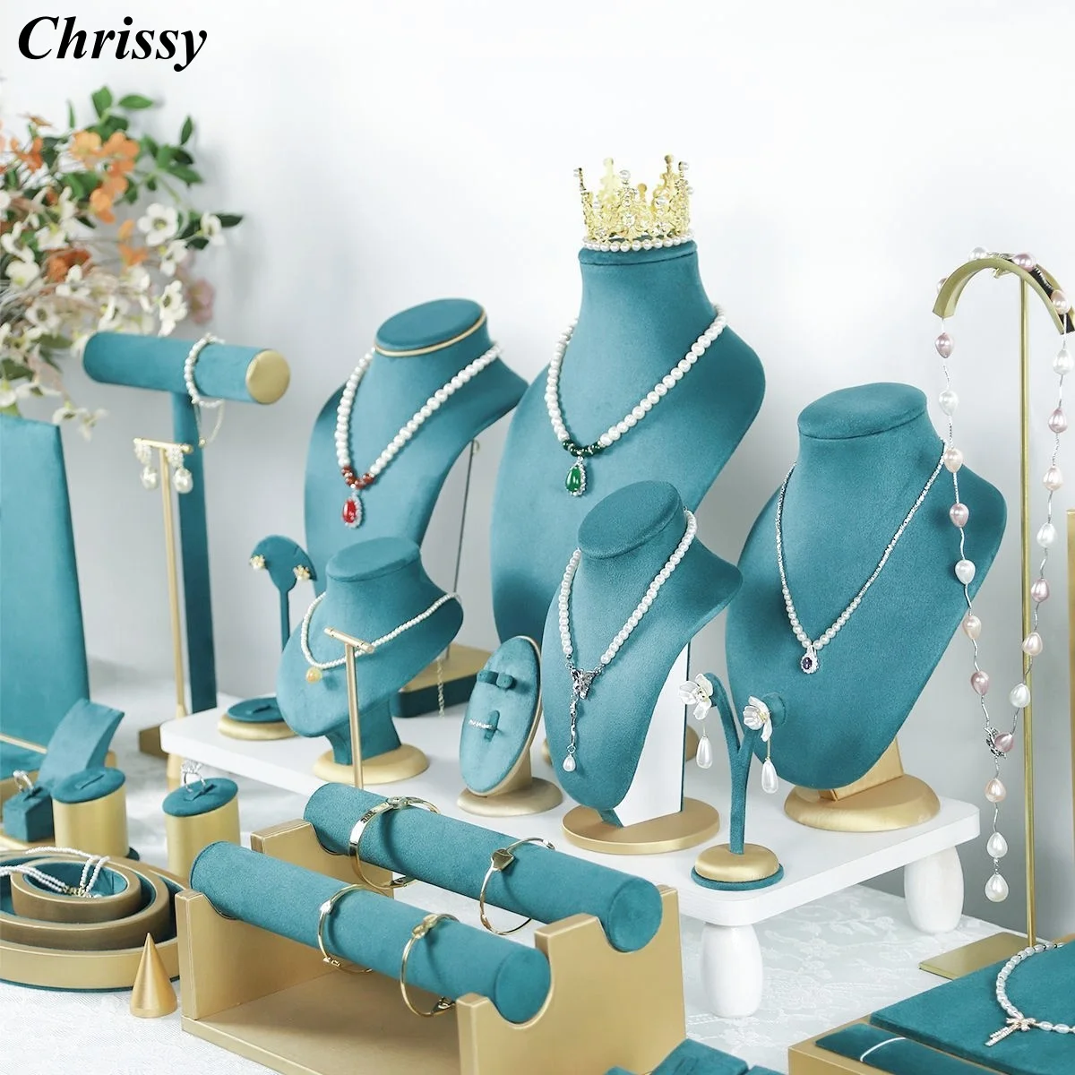 

Винтажная зеленая серия, бархатный органайзер для ювелирных изделий, серьги, кольцо, держатель для дисплея, кулон, браслет, ожерелье, манекен, бюст, стойка, опора