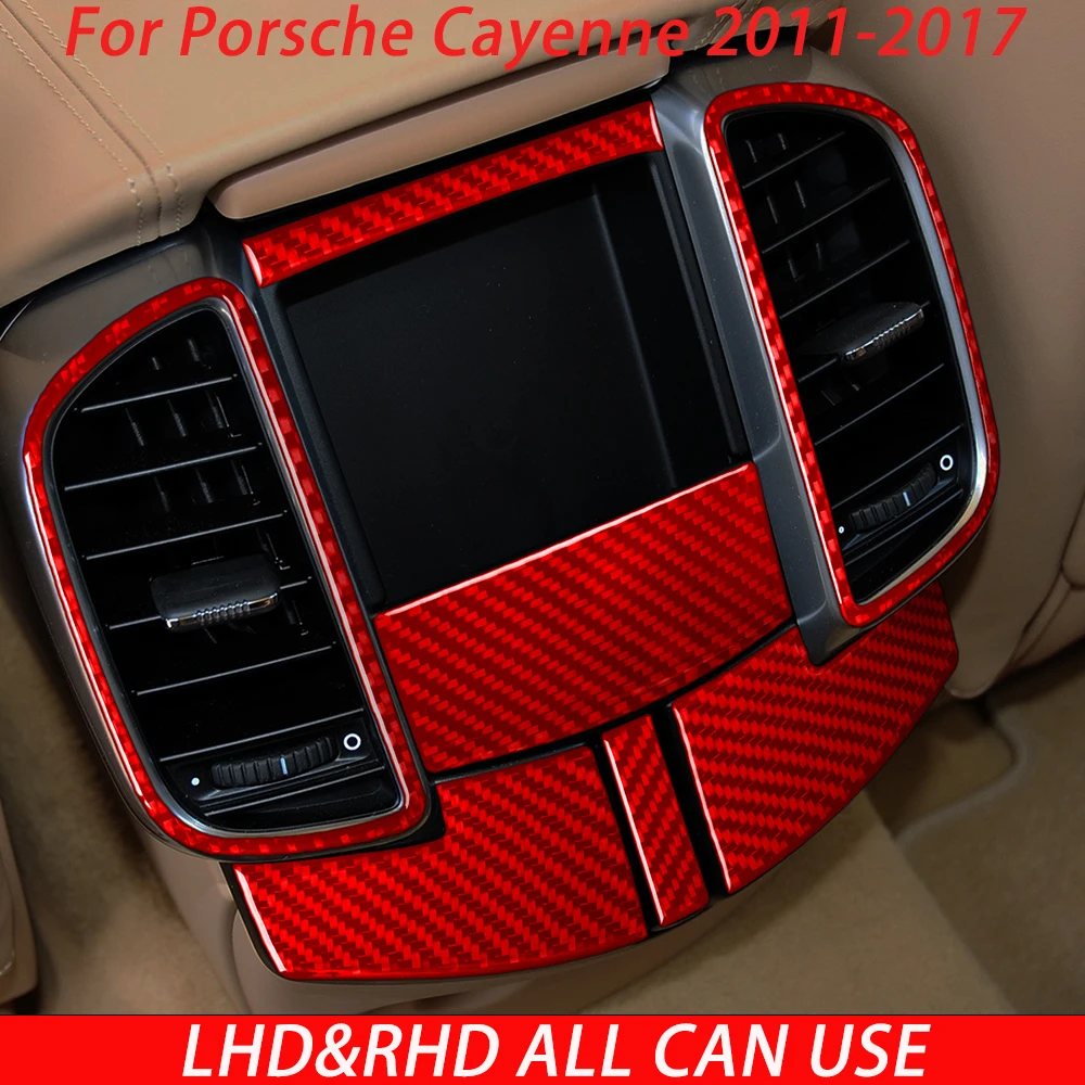 Carbon Fiber Sticker For Porsche Cayenne 958 2011 2012 2013 2014 2015 2016 2017 Rear Control Panel Set Decal Gift for Car Lover