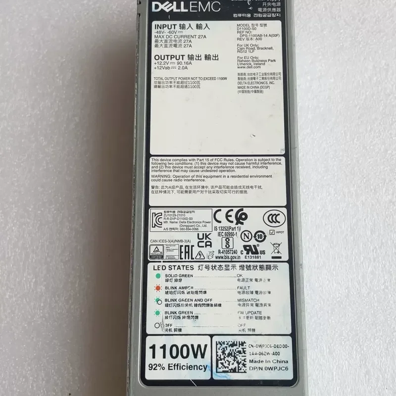 for Dell 15th Generation Server 1100W 48V DC Power Supply