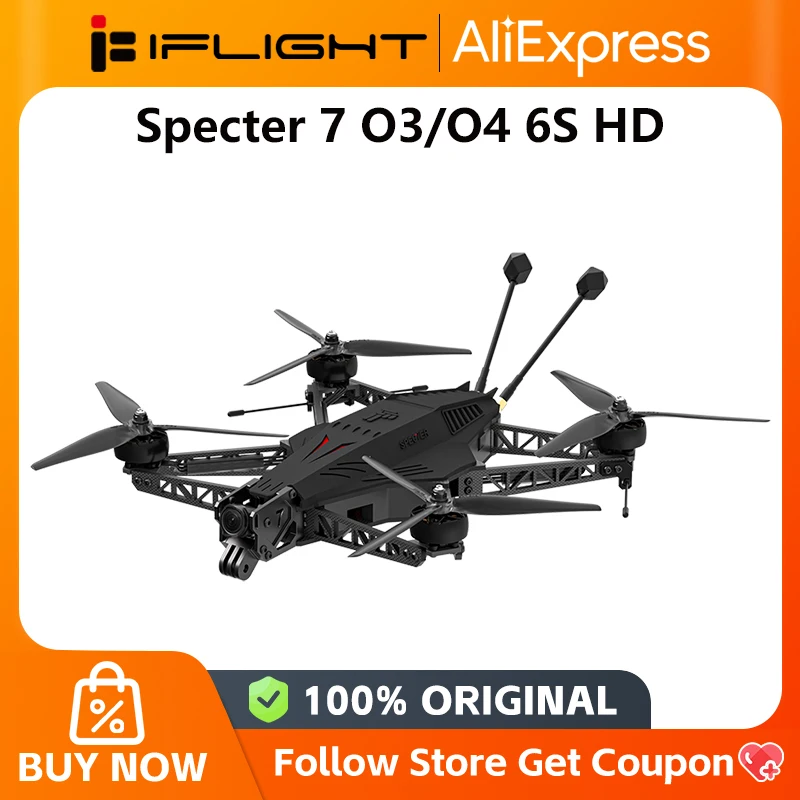 IFLIGHT Specter 7 O4 HD 6S FPV Drone BNF مع O3 O4 Air Unit Pro لأجزاء FPV
