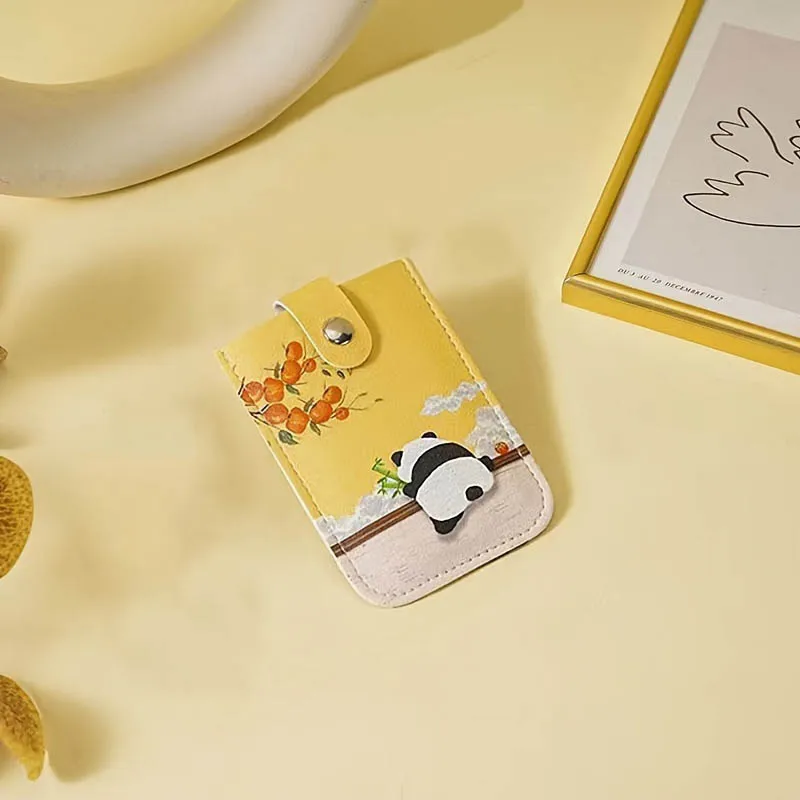 A Slim and Portable Credit Card Wallet with RFID Shielding, Multiple Card Slots, Cute Panda Design, Compact and Lightweight