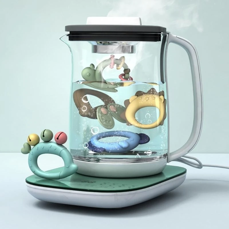 Bebê desenhos animados forma animal mordedor brinquedo recém-nascido mastiga mordedor silicone grau alimentício 15ub