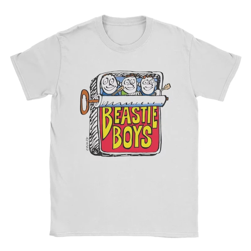 Impresionantes camisetas con estampado de lata de sardinas de Beastie Boys para hombre, camisetas de algodón con cuello redondo, camisetas de manga corta, camisetas