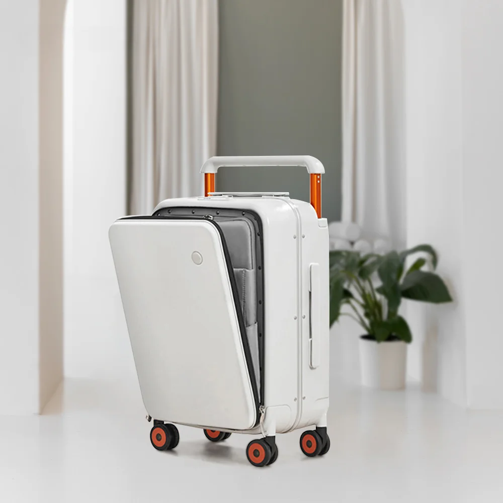 luxury aluminum trolley business suitcase TSA lock mute wheels travel rolling spinner suitcase set luggage supplier